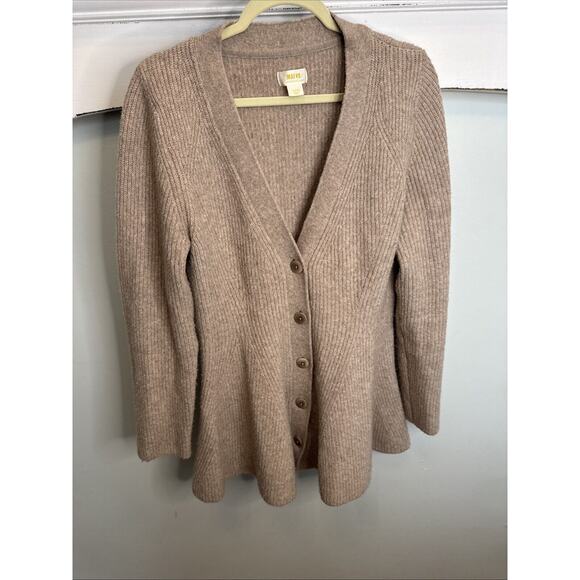 Maeve Long Fitted Cardigan Sweater Large - Picture 1 of 5